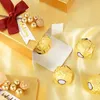 Wrap 5pcs/Lot Golden Red Gift Box for Guest Chocolate Candy Opakowanie papierowe pudełka papierowe