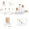 Packing Bottles Frosted Glass Jar Lotion Cream Round Cosmetic Jars Hand Face Pump Bottle With Wood Grain Cap Cosmeti Drop Delivery O Dh4Zx