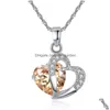 Pendentif Colliers En Gros Joli Coeur De Strass Avec Chaîne De Vague D'eau En Forme De Coeur Bijoux En Cristal Naturel Drop Livraison Stylo Dhgarden Dhytu