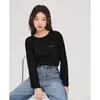 Women's T-Shirt Toyouth Women Tees Autumn Long Sleeve O Neck Multiple Colour T-shirt Letter Print Pure Cotton Casual Streetwear Tops 230206