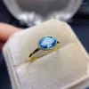 Cluster Ringen 2023 Est Topaz Zilver 925 Fijne Sieraden Voor Vrouwen Verlovingsring Gift Natuurlijke Blauwe Edelstenen Klassieke Stijl koop