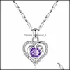 Pendant Necklaces Luxury Crystal Cz Heart Choker Necklace Original Tibetan Sier Chain For Women Wedding Jewelry Gifts Drop Delivery P Dhoal