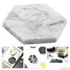 Mats Pads Table Natural Marble Coffee Cup Mat Simple Heat Insation Pad Art Jewelry Display Tray Nonslip Tableware Placemat Drop De Dhdri