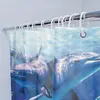 Shower Curtains 1Pc 180x200cm Creative Digital Printing Curtain Dolphin Pattern Bath Separated For Bathroom Room