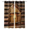 カーテンベッドルームキッチンカーテンシャレー木製ボードテクスチャリビングルームの装飾アイテムウィンドウ