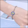 L￤nkkedja mode justerbar storlek rund kristallblommar armband f￶r kvinnor unga flickor skiva pl￤terade armband eleganta smycken droppe dh4q9