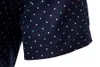 Camisas casuais masculinas M-5xl Dot-Print Business Cirtas Casuais Para Manga Curta de Verão Caso Grande Caso Grande Caso Mens Office Buttle Up Bloups 230207