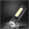 Torches Brelong Usb Rechargeable Lampe De Poche Tactique Cofuture Led Feux Latéraux Et Aimants Portatifs Mise Au Point Réglable 1 Pc Drop Delive Dhjeu