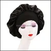 Bonnet / Skull Caps Soft Silky Slee Hair Cap Salon Bonnets pour femmes Confortable Elasic Satin Night Sleep Hat Perte Bonnet Dames Turba Dhh5Q