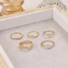 Wedding Rings Fashion Crystal Set Boheemian for Women Geometric Ring Jewelry Vintage Twist Trendy Accessories