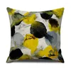 Oreiller Frigg jaune noir housse de canapé géométrique marbre lin coton taie d'oreiller décoration de la maison décor cas 45x45 cm