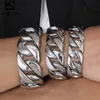 Bağlantı Bilezikler Zinciri 20/24/31mm 316L Paslanmaz Çelik kaldırım Küba Bilezik Büyük Ağır Gümüş Renk Tonu Braceletlink