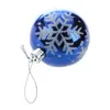 Christmas Decorations 6pcs Tree Balls Diameter 6cm Snowflake Color Drawing Ball Xmas Party Wedding Ornament