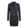 Women's Suits & Blazers Women Bodycon Lapel Blazer Double Breasted Long Sleeve V-neck Work Dress OL Sexy Suit Black White