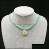 Collane con ciondolo Trendy Bohemia Nature Stone Shell Collana Gioielli Catena di perline Conch Choker Sexy Simple For Women Drop Delivery Pe Dhcn8