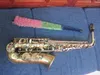 Anpassat varum￤rke VI-modell antik koppar eb e-flat altsaxofon sax skal nyckel carve m￶nster vedvind professionell instrument med fall aeccessaries