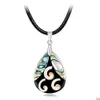 Pendentif Colliers En Gros Européen Et Américain À La Mode Naturel Abalone Shell Collier Tempérament Lady Clavicule Chaîne Dhgarden Dhna7