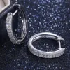 Hoop Earrings Modyle Earring For Night Bar Party Women Circle Micro Setting Cubic Zirconia Crystal Bijoux Jewelry