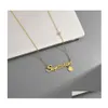 Pendant Necklaces Women Titanium Steel Twee Constellations Letter Necklace 12 Amet Zodiac Sign Gold/Sier Colors Jewelry 126 J2 Drop Dhz5G