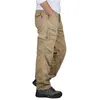 Men's Pants Men's Casual Cargo Pants Multi-Pocket Tactical Military Army Straight Loose Trousers Male Overalls Zipper Pocket Pants Seasons 230207