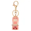 Nyckelringar hartsbilform Keychain Crystal Rhinestone Keyring Bag Pendant Ornament Purse handväska charm för kvinnor flickor