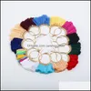 Dangle Chandelier 16 Colors 여성을위한 최신 인종 BohemiantAssel Earrings Girl Handmade Jewelry Colorf Big Hoop Statement Drop de Dhdur