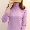 Kvinnors tröja Turtleneck Pullovers Autumn Winter Long Sleeves Thick Warm Female Khaki 230206