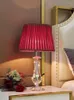 Lampade da tavolo Moda moderna Lampada di cristallo Camera da letto Comodino Soggiorno Lusso Caldo Matrimonio romantico Blu americano