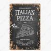 Pizza Zone Metal Plaque Great Food Vintage Metal Znak Delicious Food Sticker Pub Bar Dekoracja Dekoracja Domowe plakat włoska pizza ścienna talerz sztuki 30x20 cm W01