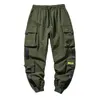 Erkekler Pantolon Joggers Erkekler İçin Kargo Sıradan Hip Hop Cep Erkek Pantolon Stretpants Street Giyim Kurdeleleri Techwear 230206