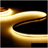 LED -strips Flexibele COB Strip Licht DC12V FOB 10 mm Hoge dichtheid Dimbable Tape Rood groene Natuur Warm Koud Puur Wit Ribbon CE D DHDN5