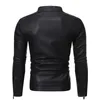 メンズレザーフェイクレザーPUカジュアルレザージャケットメン春秋のコートオートバイバイカースリムフィットアウトウェアオスブラックブルー衣類プラスサイズS-3XL 230207