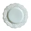 Borden vintage romig wit kanten gesneden kleine bloemen rococo dinerbord fruit