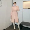 Trench da donna Abiti imbottiti in cotone Lunghezza media da donna Versione coreana Cappotto doppiopetto in pizzo scozzese con diamanti Spesso autunno e