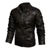 Men S Leather Faux Ucrazy Autumn Motor Casual Vintage Jacket Coat Winter Classic Fashion Pockets 230207