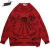 Mężczyzn Sweters Owczesne mężczyźni kobiety harajuku czaszka graffiti retro vintage dzianina unisex bawełniana jesień i zima 230206