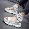 Sandalen Niet High Top Knöchelschuhe Sommer Frauen Plattform 2023 weiblich weiß lässig bequem klobig