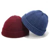 Beretten 10 stks zachte warm gebreide winter ski cap korte meloen hiphop schedels beanie hoed mannen hoeden hoogwaardige kwaliteit