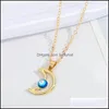 Pendant Necklaces Wholesale Creative Geometric Cross Hollow Blue Eyes Clavicle Chain Necklace Devils Eye 148C3 Drop Delivery Jewelry Dha2J