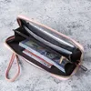 Brieftaschen Brieftasche Damen lange neue einfache Handschlaufe Handtasche einzelner Reißverschluss große Kapazität Handytasche