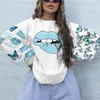 Kvinnor Hoodies Sweatshirts Shirt For Women Tid Dye Long Sleeve Shirts Autumn Winter Casual Loose Pullover Sweatshir Bluses Tops 230207