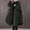 Women's Trench Coats Oversize Itself Women's Corduroy Jacket 2023 Women Winter Fleece Coat Thicken Windbreaker Hooded Lady Overcoat C568