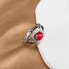 Ring granat med zirkon modedesign kvinnors bröllopsförlovningsringar