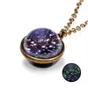 Pendant Necklaces Selling European And American Personality Galaxy Neba Universe Luminous Doublesided Retro Necklace Manufac Dhgarden Dhelz