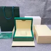ウォッチボックスケース高品質のカスタムボックス豪華なエレガントな緑の革製の木製の時計ボックスパッケージングパッケージングストレージ