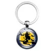 Keychains siliconen sleutelhouder Halloween Witch Time Gem Keychain dubbelzijdig glazen balfeest gunsten lanyards voor vrouwensleutels