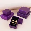 Present Wrap Purple Gift Packaging Jewelry Storage Ring Necklace Box Rectangular Sponge Fode Carton 0207