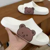 Slippers Cute Cartoon Bear Women Platform Slides Men Summer Beach Sandals Fashion Shoes Home Non Slip Bathroom Lady Flip Flops Y2302