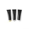 Bouteille de parfum noire longue et vide, Tubes souples, nettoyant pour le visage, récipient cosmétique, 50g, 50 pièces