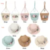 Wide Brim Hats Straw Weaving Flower Girls Cute Casual Summer Sunshade Caps With Shoulder Bag Beach Travel Kids AccessoryWide